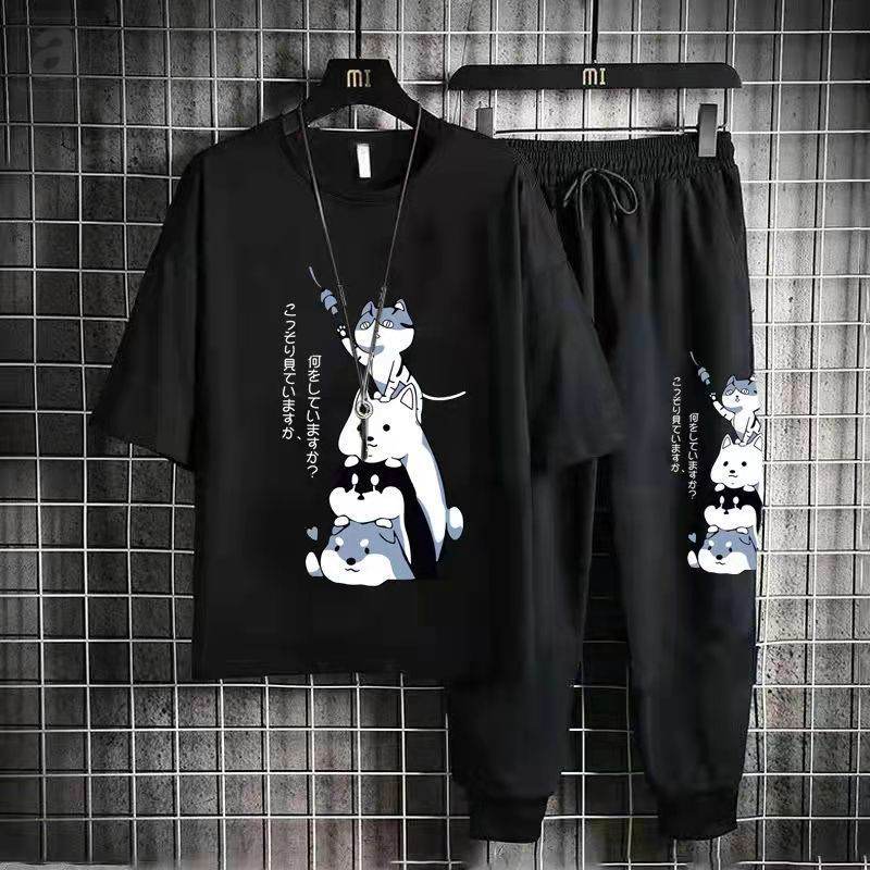 黑色（小狗）/T恤+黑色/褲子