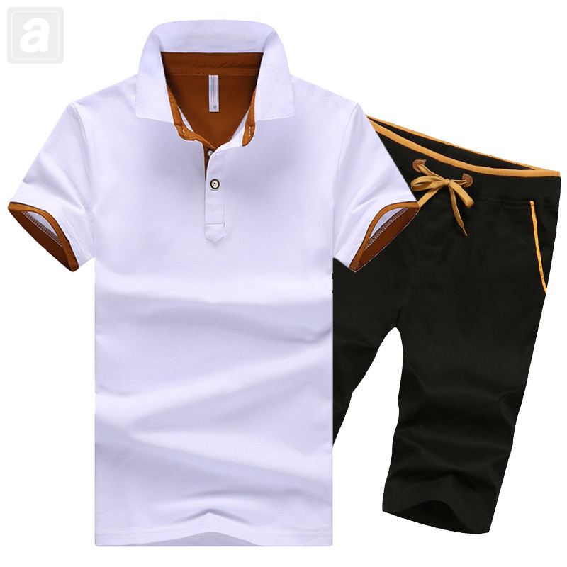 白橙/T恤+黑色/短褲