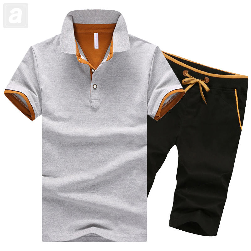灰橙/T恤+黑色/短褲