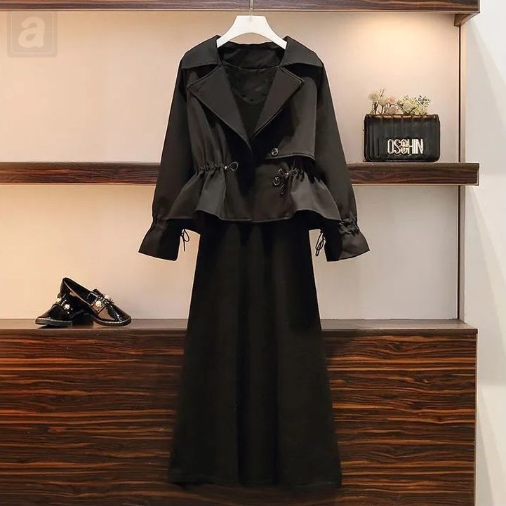 黑色/外套+黑色/洋裝