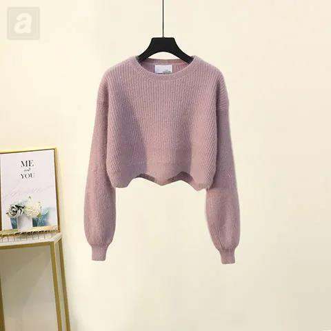 粉紫色毛衣單品