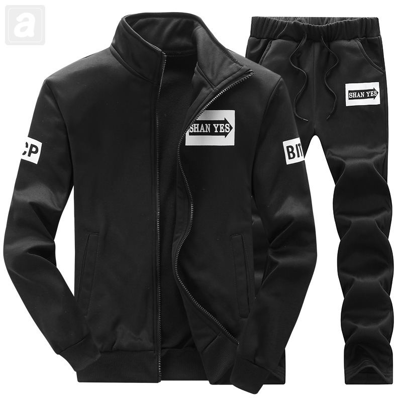 黑色夾克+黑色褲子【兩件套】
