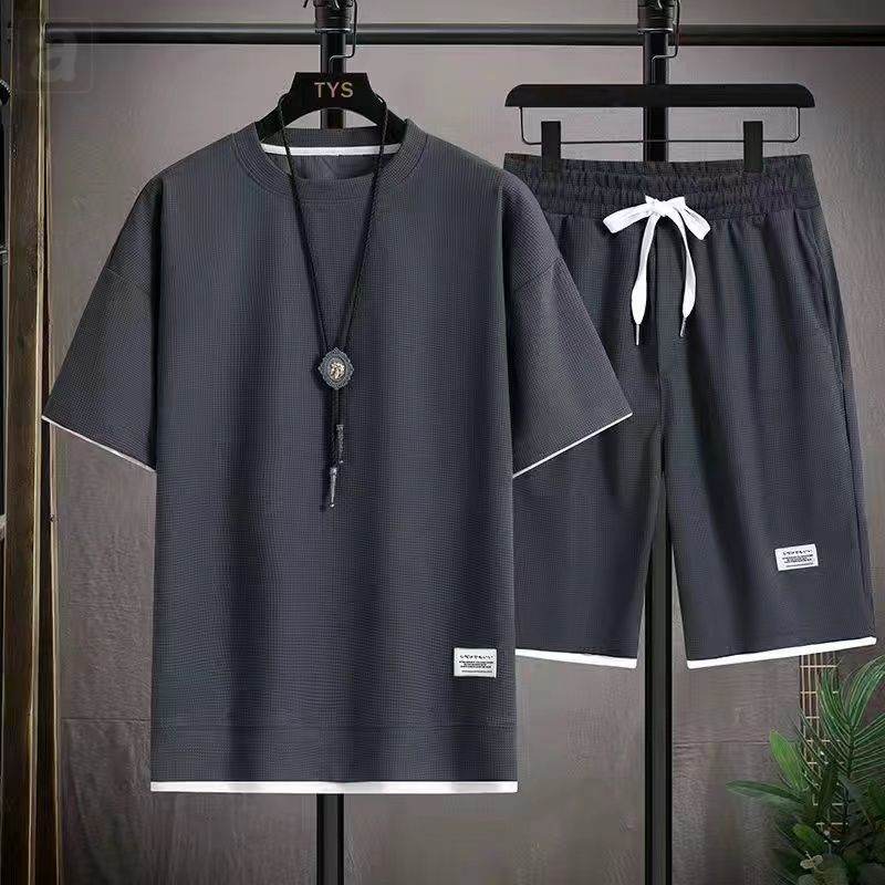 兩件套 灰色T恤+灰色休閒褲