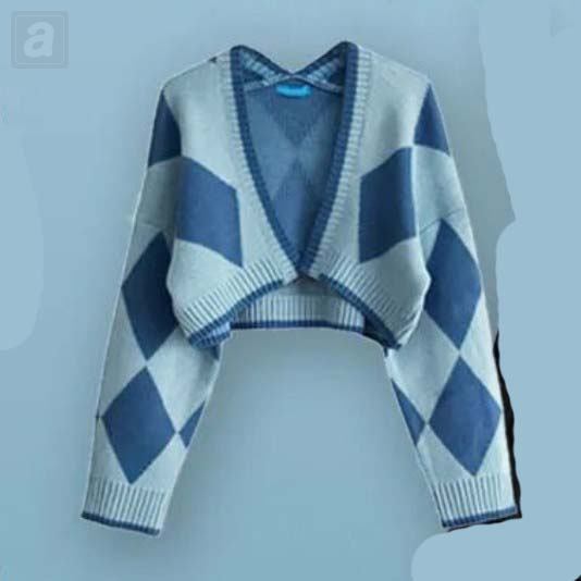 藍色針織開衫/單品