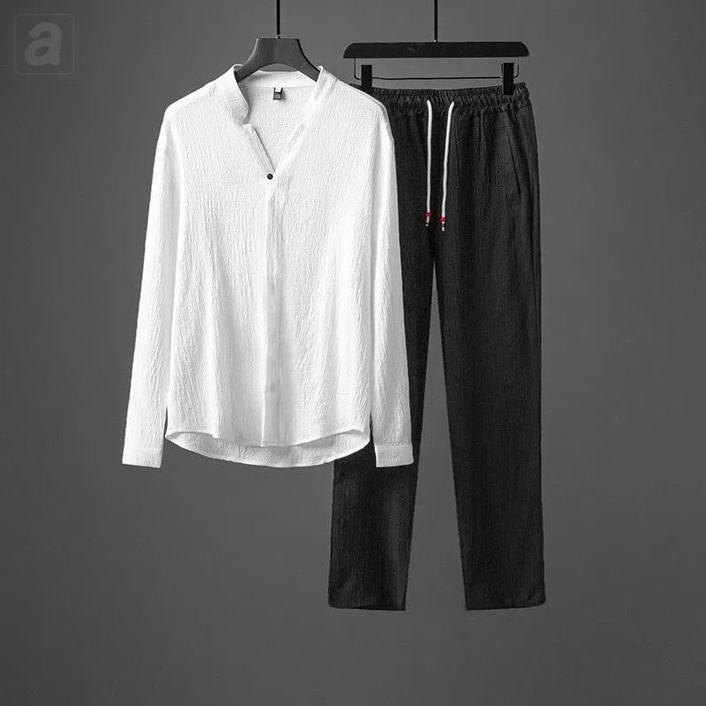 白色/T恤+黑色/褲子