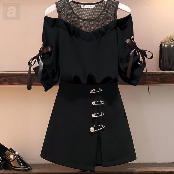 黑色/上衣+黑色/半身裙