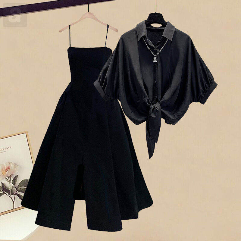 黑色襯衫+黑色連衣裙