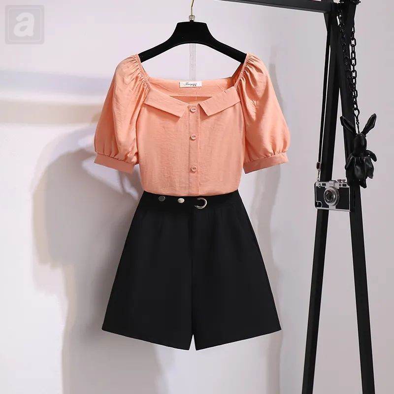 橙色/襯衫+黑色/短褲
