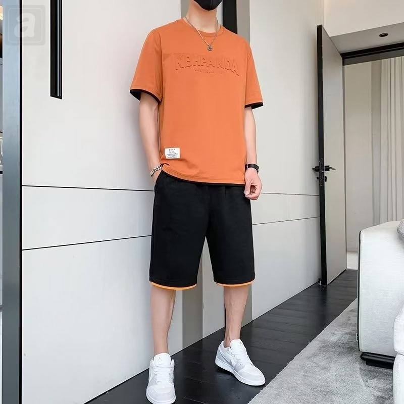 橙色/T恤+黑色/短褲