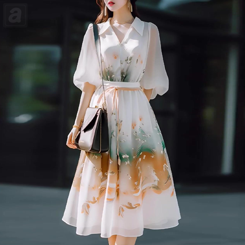 白色/襯衫+杏色/半身裙