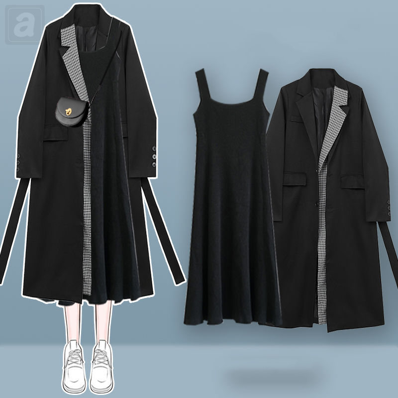黑色/外套+黑色/連衣裙