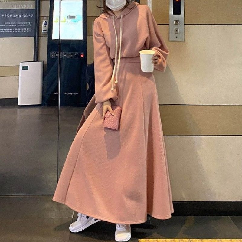 粉色/衛衣+粉色/長裙