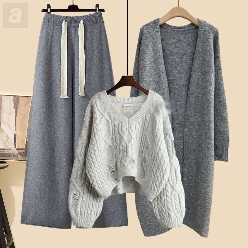 灰色/外套+灰色/毛衣+灰色/褲子