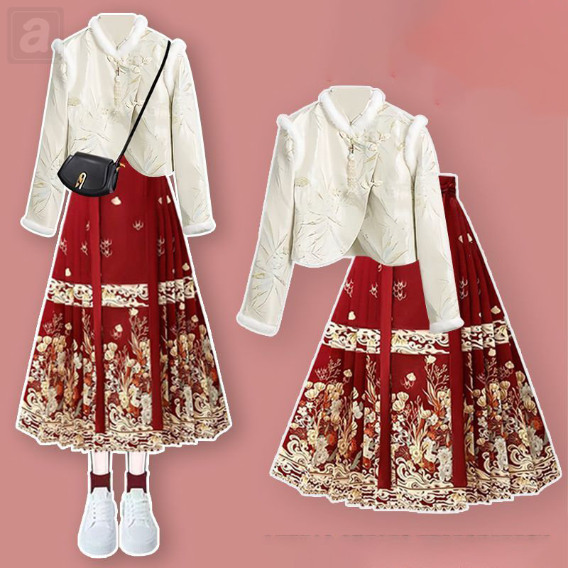 白色/漢服+紅色/馬面裙