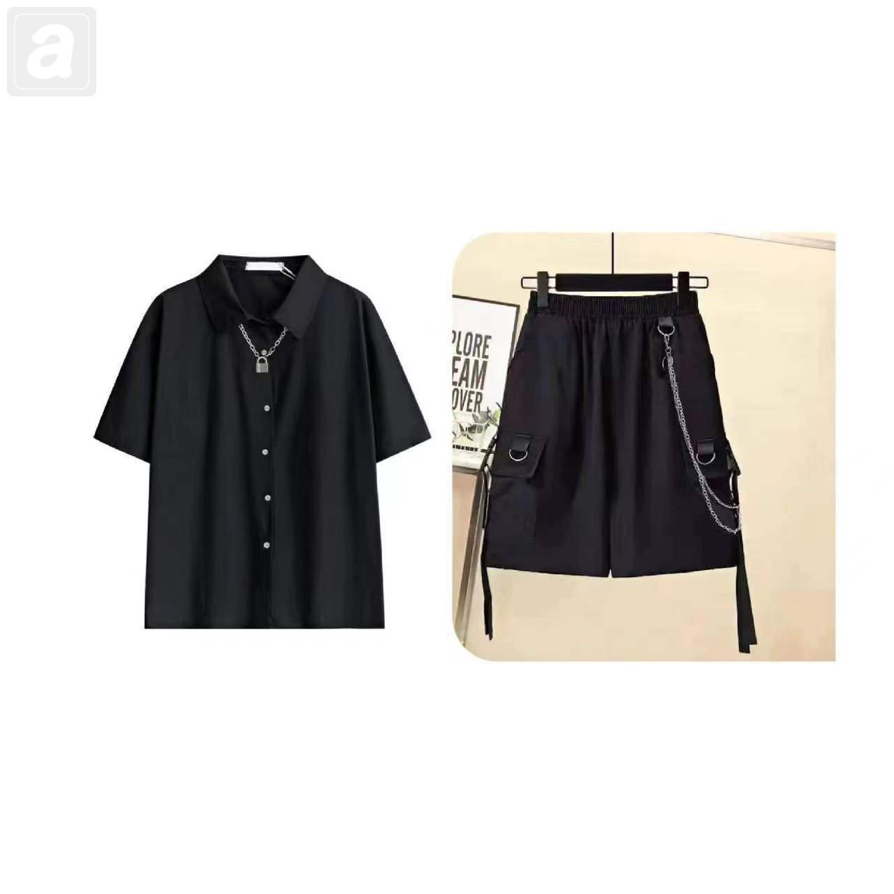 黑色/襯衫+黑色02/短裤