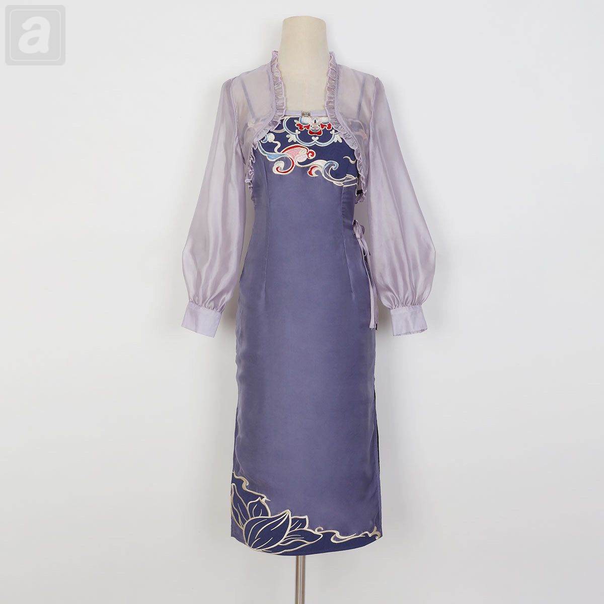 紫色上衣+紫色吊帶裙