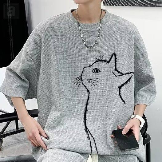 灰色猫咪T恤/單品
